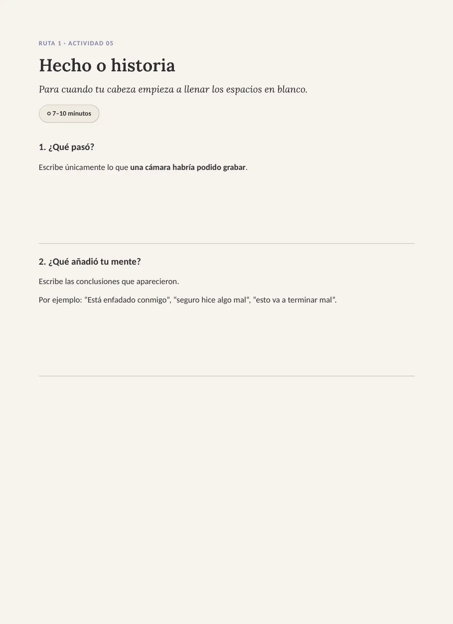 Actividad 05: Hecho o historia